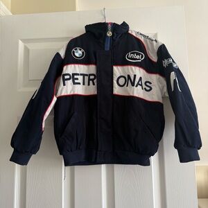 BMW Performance Racing Vintage Inspired Car Auto Shop Team Jacket F1, YOUTH sz M